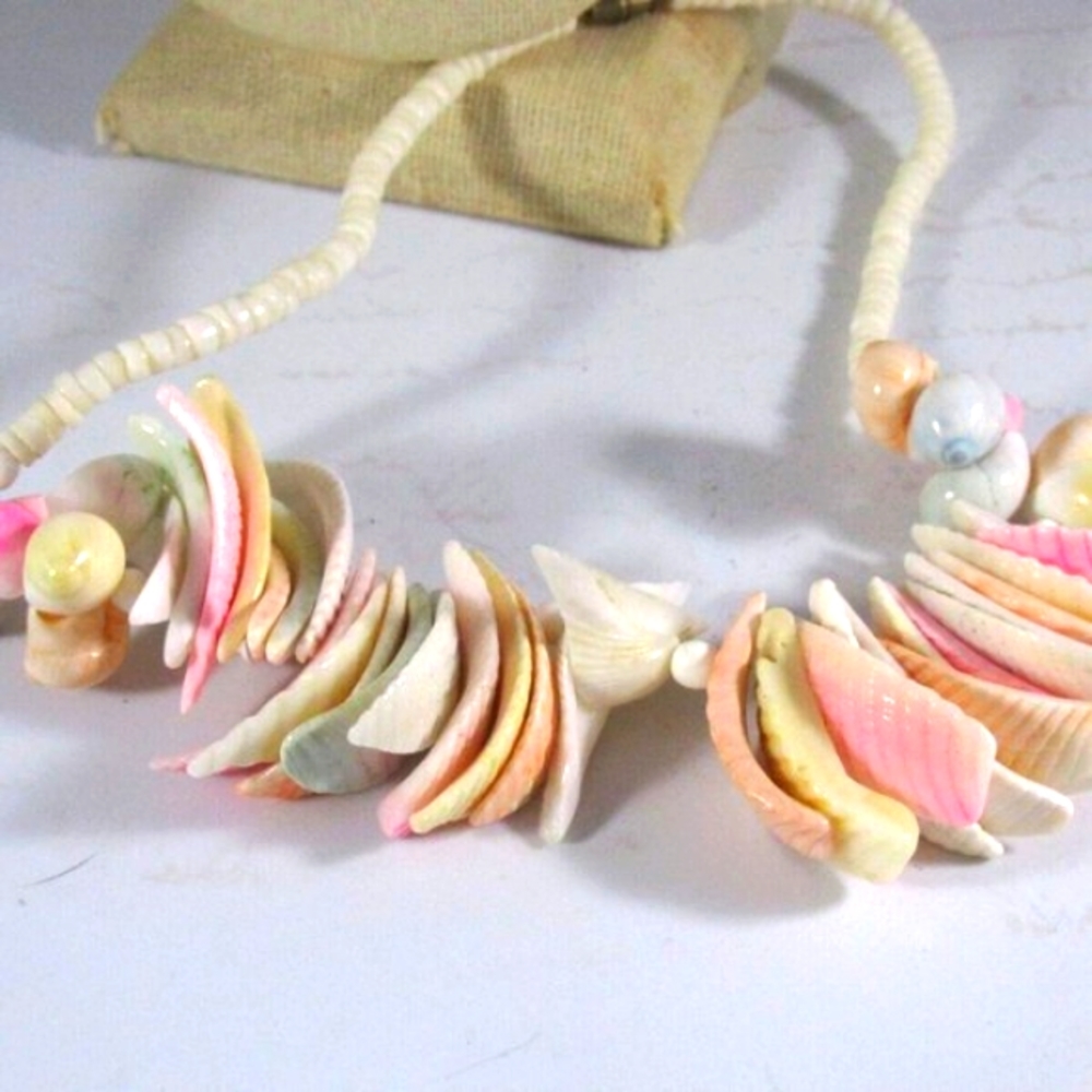 Unique Hand Crafted Puka & Multi Shell Collar Necklace